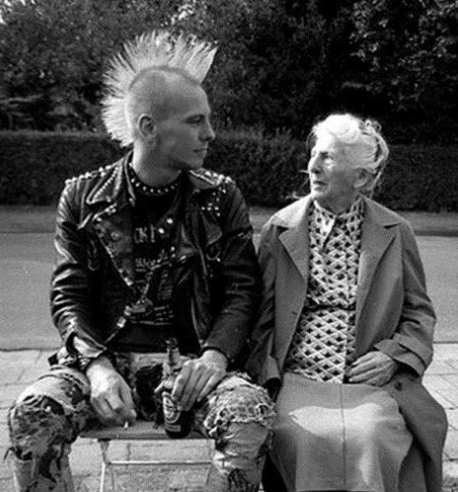 lady with punk grandson